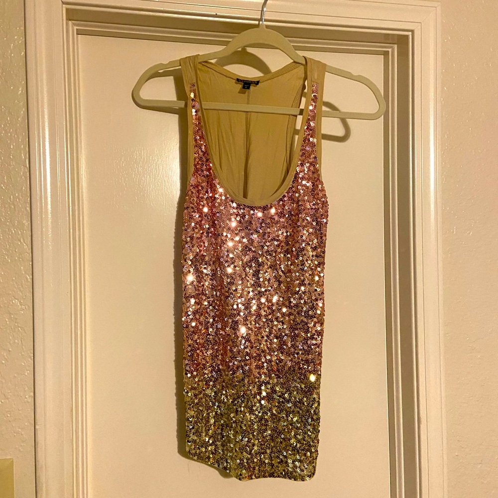 Multicolor sequin tank top from express size small